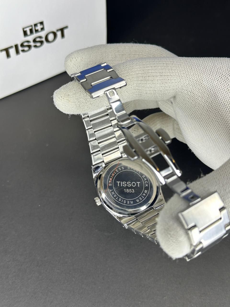 Tissot PRX Style Gents Watch – Premium Silver Integrated Bracelet & Textured Waffle Dial View Gallery - Pakistan